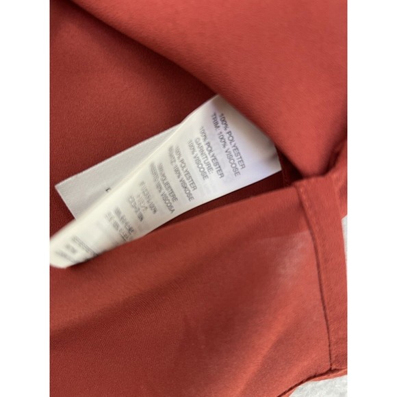 J.Crew Women's Keyhole Burnt Orange Cap Sleeve Blouse Pleated Size 00 - Picture 4 of 12